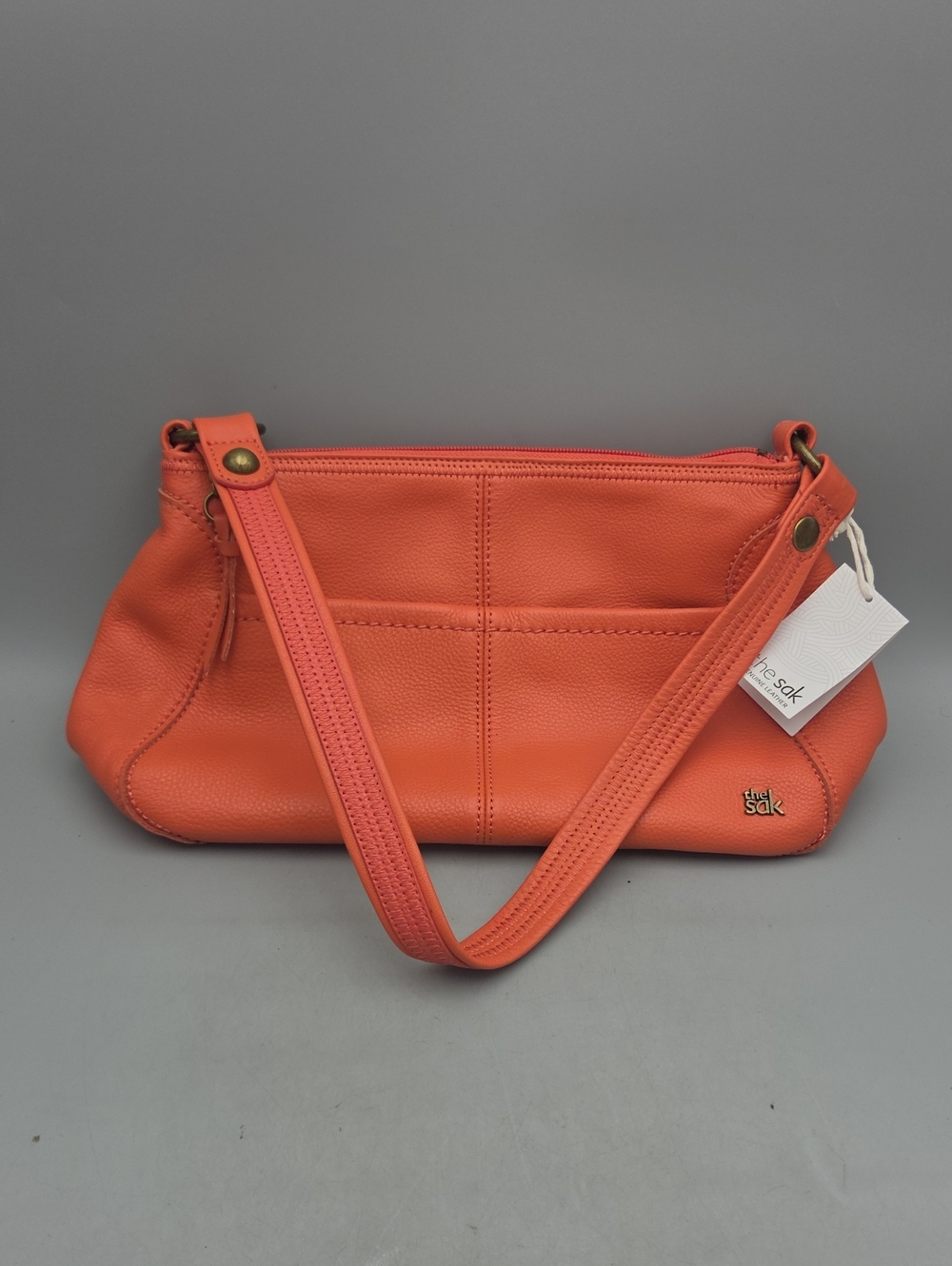 The Sak Orange W/ Pink Leather Shoulder Bag NWT